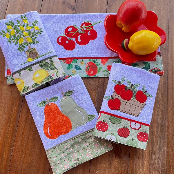 Kit 4 Pano de Prato – FEIRA, 65cm x 44cm.