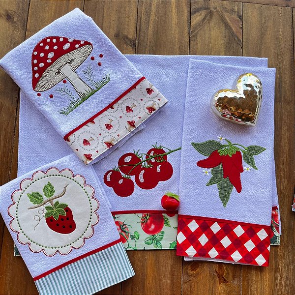 Kit 4 Pano de Prato – RED, 65cm x 44cm.