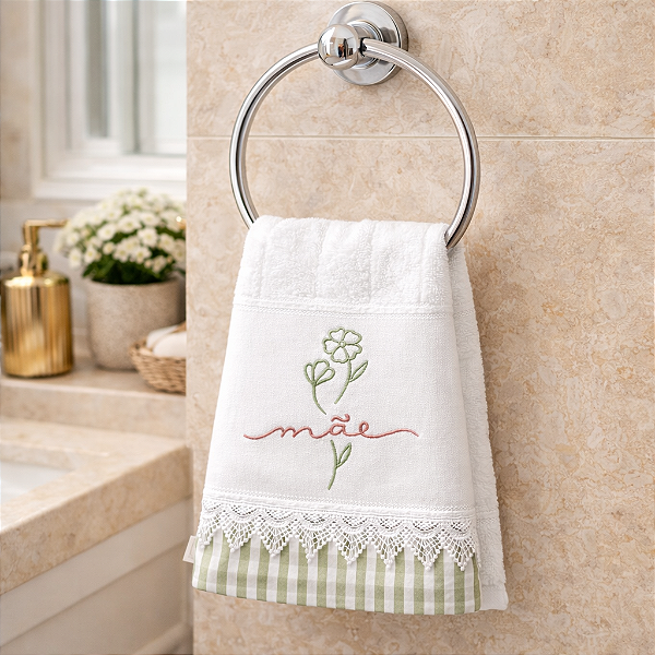 TOALHA DE ROSTO AVULSA MÃE- RAMO FELIZ.