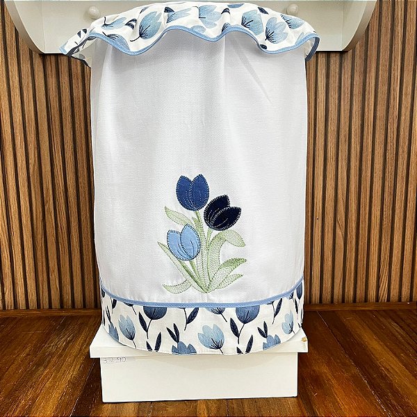 CAPA GALÃO 10 LITROS –TULIPA AZUL, 27CM X 25CM.