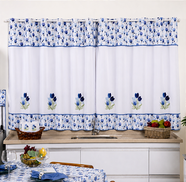CORTINA ELIOS - TULIPA AZUL 3M X 1,30M