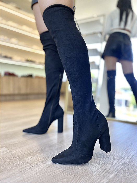 Bota Suede Over Preta Sandra