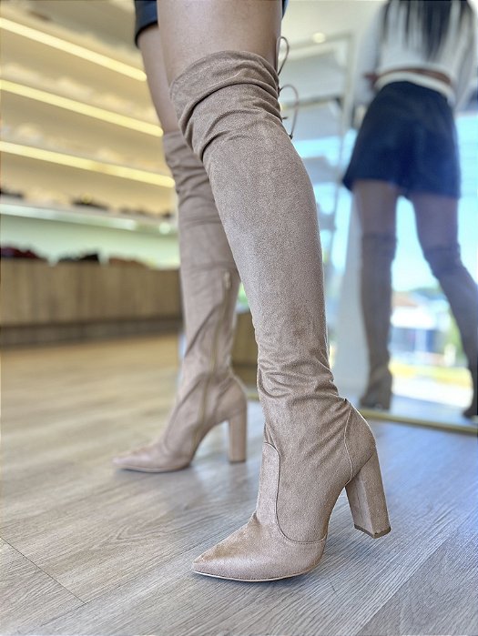 Bota Suede Over Bege Sandra