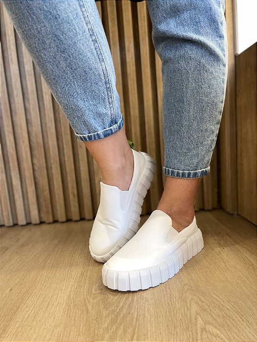 Tênis Slip On Tratorado Branco Heladi