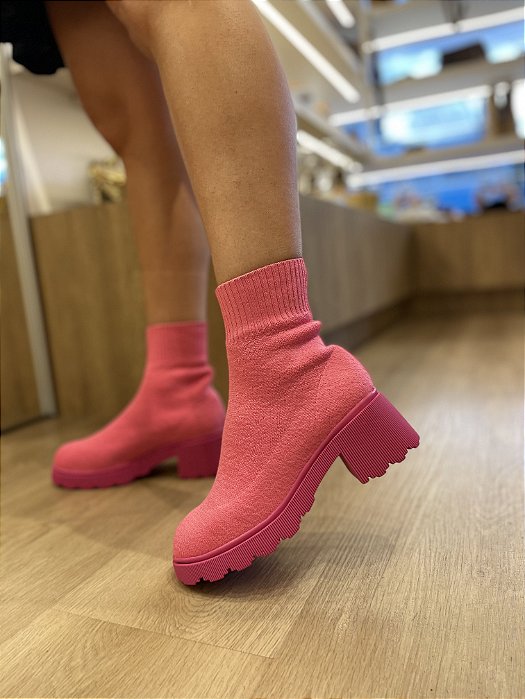 Bota Coturno Meia Rosa Marcela
