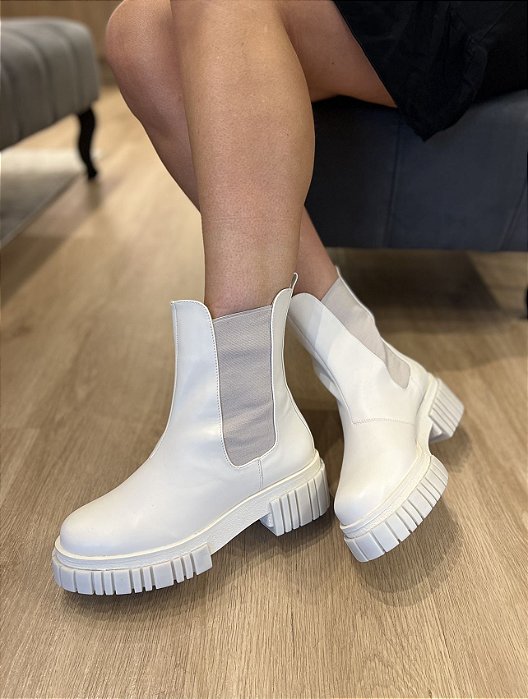 Bota Coturno Solado Tratorado Off White Thami