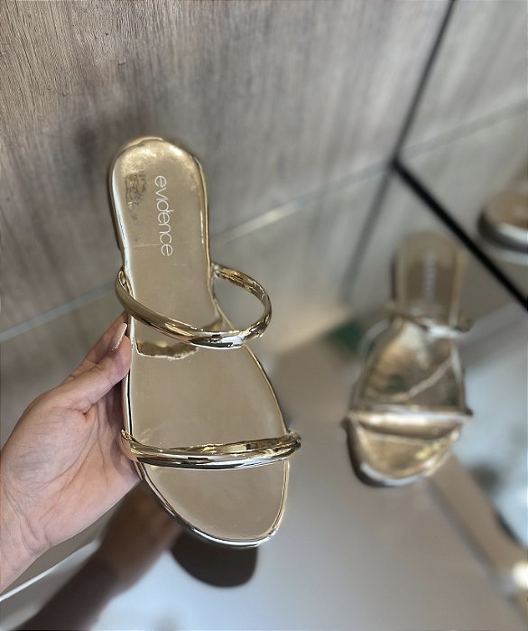 Flat Dourada Duas Tiras Pâmela