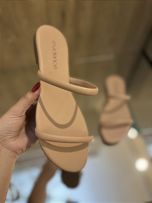 Flat Bege Duas Tiras Pâmela