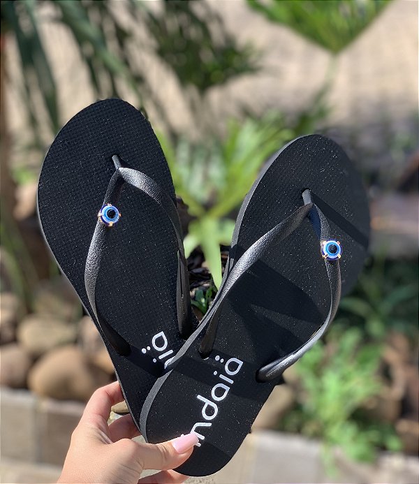 Chinelo Preto Com Olho Grego Indaiá