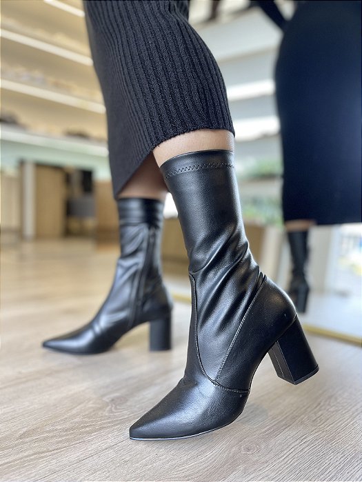 Bota Napa Preta Salto Bloco Sandra