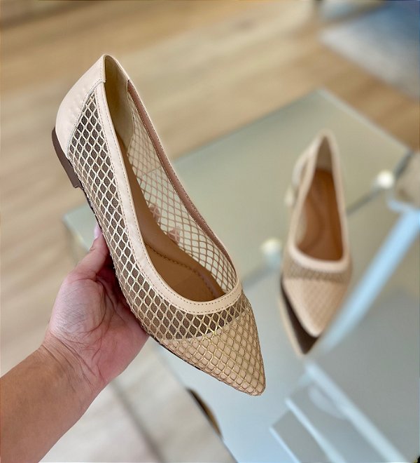 Sapatilha Bege Tela Giovana