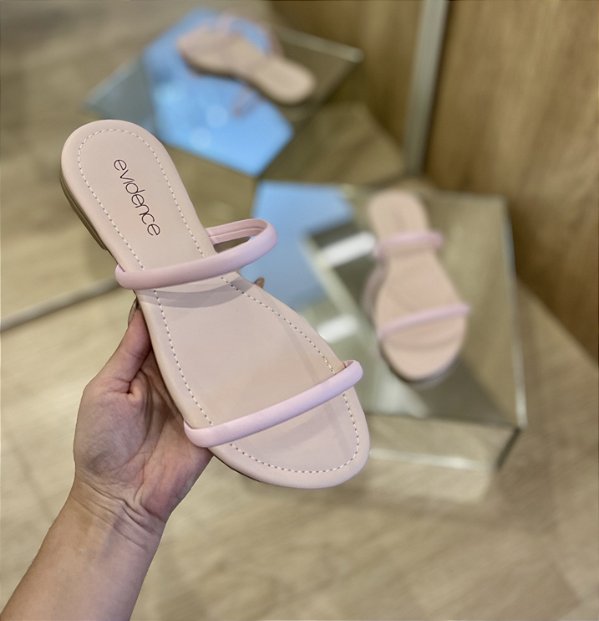 Flat Rosa Duas Tiras Pâmela