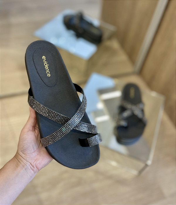 Papete Tira De Brilhos Preta Luci