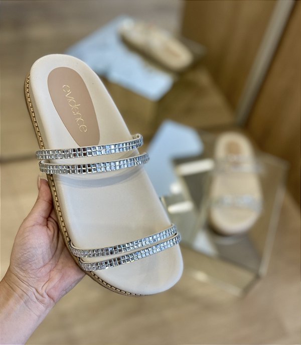 Papete Off White Tiras de Brilho Dari