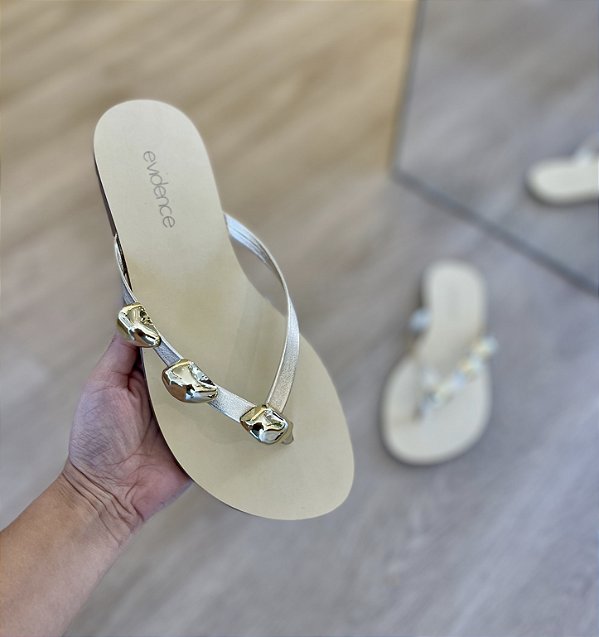 Flat  Dourado Com Pedras Raiama