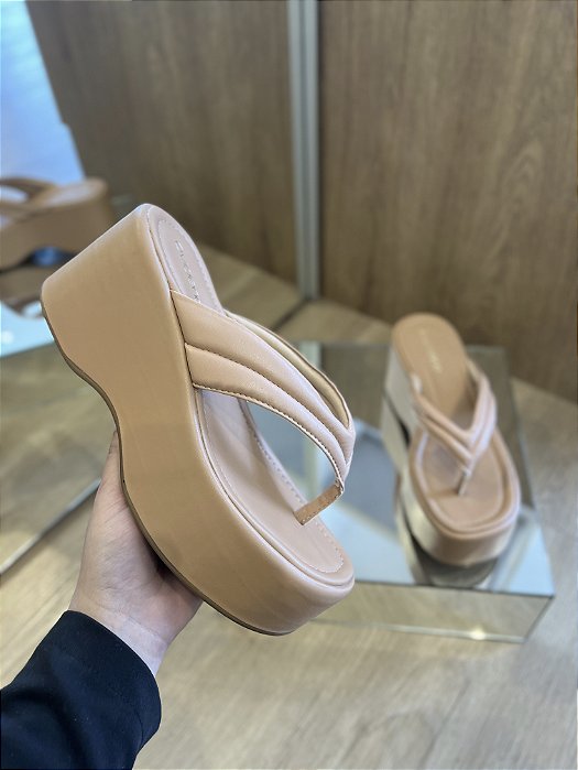 Tamanco Flatform Bege Dora