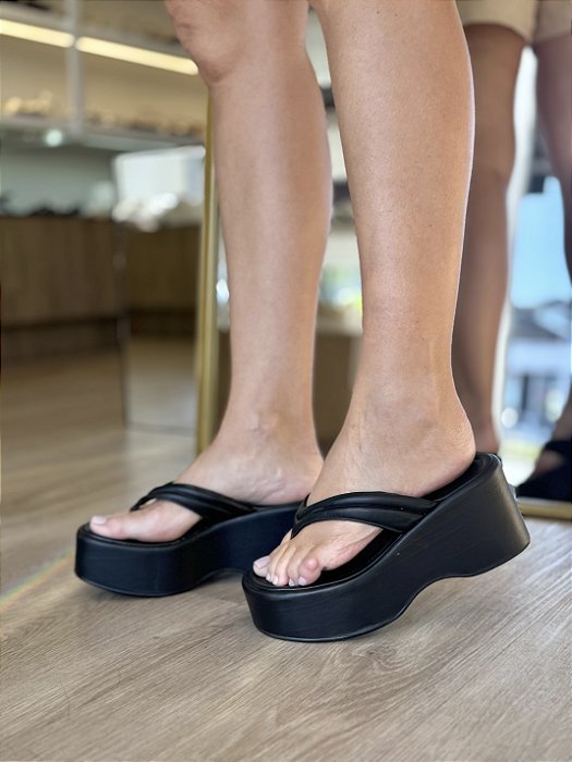Tamanco Flatform Preto Dora