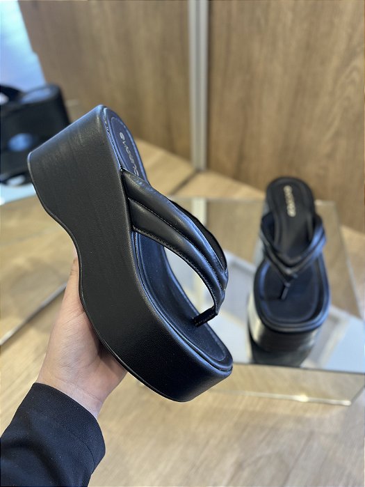 Tamanco Flatform Preto Dora