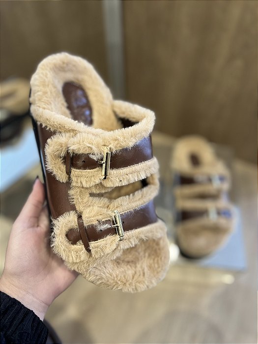 Birken De Pelos Marrom Com Fivelas Taci