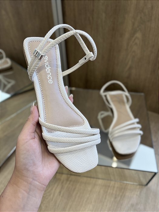 Sandália Rasteira Off White Amarração Marcela