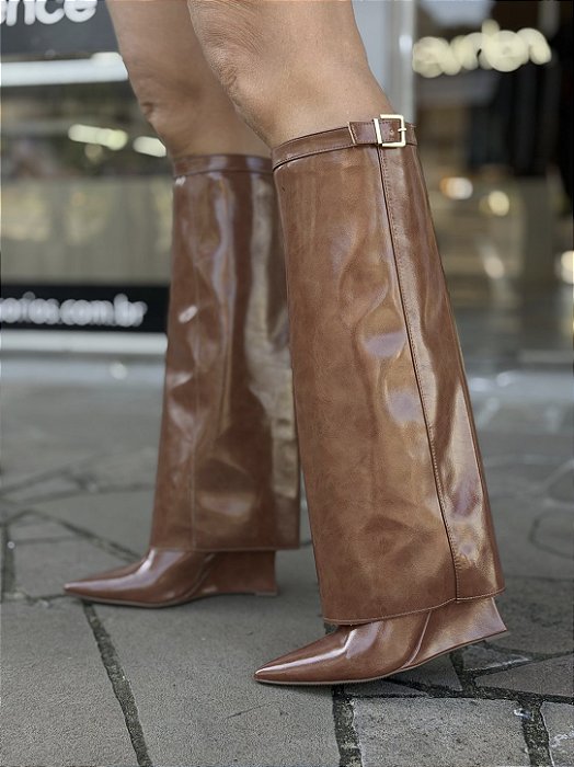 Bota Caramelo 2 Em 1 Com Capa Removível Aisha