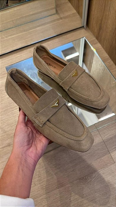 Mocassim em Couro Camurça Bege Bethy