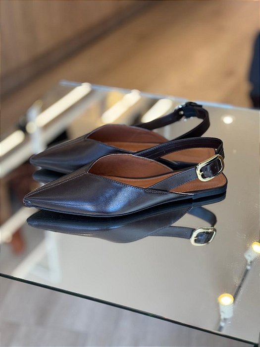 Sapatilha Slingback Marrom Maristela