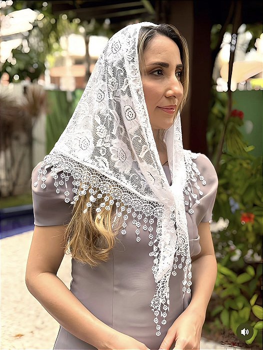 Véu em Renda Triângular branco