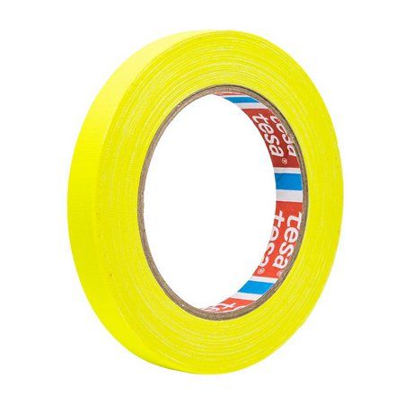 Fita Tecido Gaffer Tape Tesa 12mm X 25m Amarela Fluorescente
