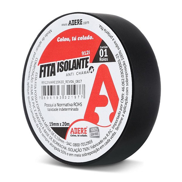 Fita Isolante Anti Chamas 19mm x 20m Adere 912L