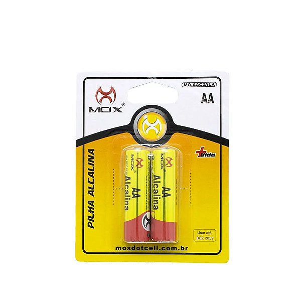 Pilha Alcalina AA Cartela c/ 2 MOX- MO-AAC2ALK
