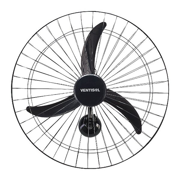 Ventilador de Parede New, 60cm, 3 Hélices, Preto Ventisol - 452