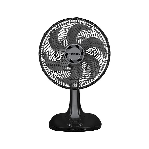 Ventilador de Mesa Oscilante Turbo 6 Pás Premium Preto 30cm 220v Ventisol 549