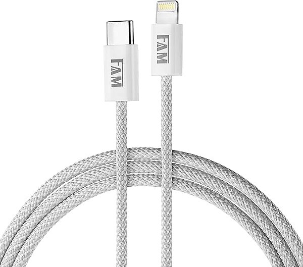 Cabo Usb Tipo C Para Lightning Fam Fca-5c16 1.2m Branco
