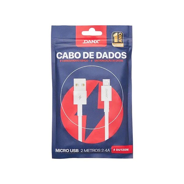 Cabo Micro Usb 2 Metros 2.4 Danx-DU120M