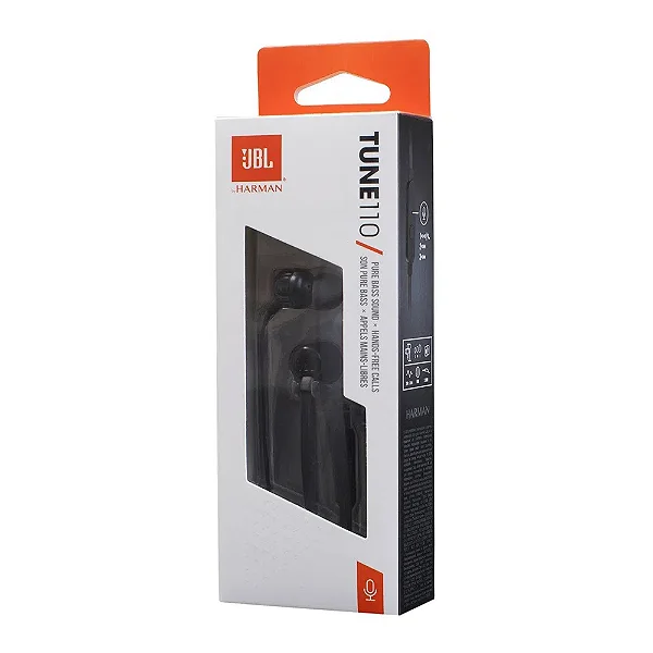 Fone de Ouvido JBL Tune 110 - PRETO