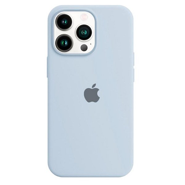 Capa de Silicone para Iphone 14 Pro Max - Cinza Azulado