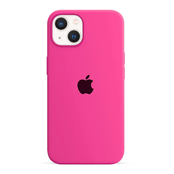 Capa de Silicone para Iphone 14 - Rosa Neon