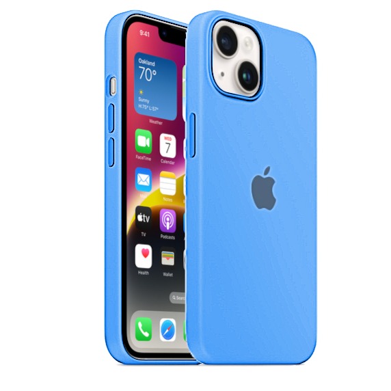 Capa de Silicone para Iphone 14 - Azul Céu