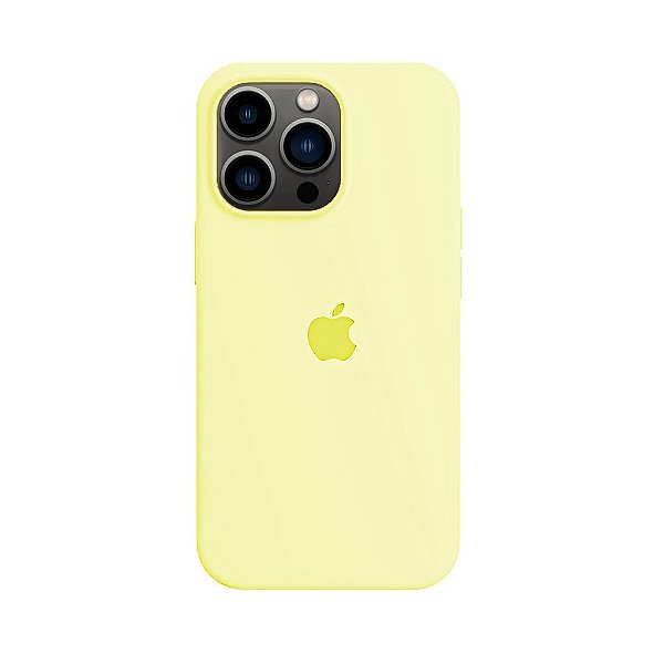 Capa de Silicone para Iphone 13 Pro - Amarelo Pastel