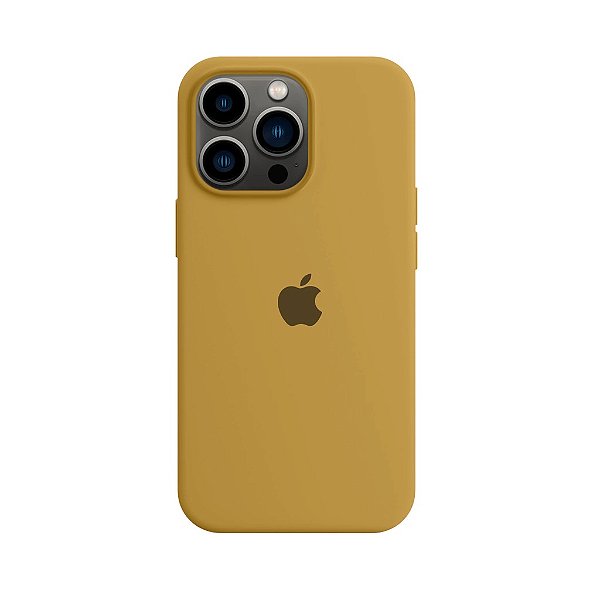 Capa de Silicone para Iphone 13 Pro - Amarelo Mostarda