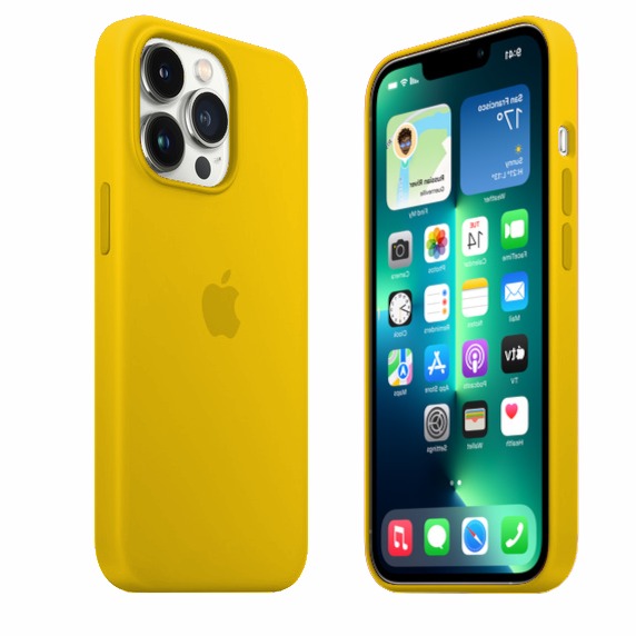 Capa de Silicone para Iphone 13 Pro - Amarelo