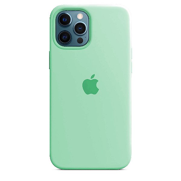 Capa de Silicone para Iphone 12 Pro Max - Verde Menta