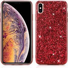Capa Anti-Queda para Iphone X/XS - Glitter Vermelho