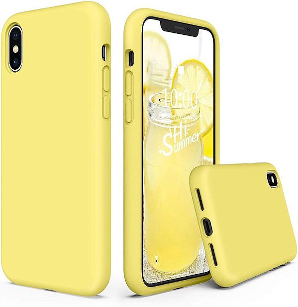 Capa de Silicone para Iphone XS Max - Amarelo Pastel