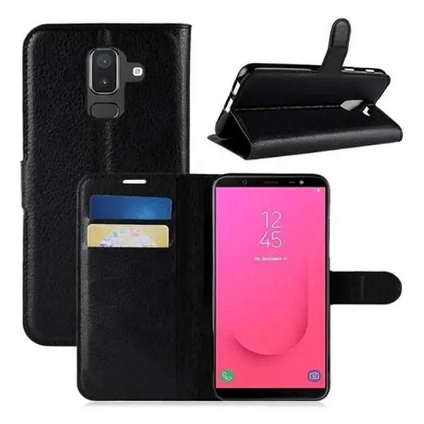 Capa Carteira para Samsung J8 2018 - Preto CPC-SMJ8-PT