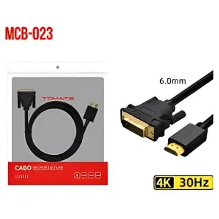 Cabo DVI Para HDMI 3 Metros, MCB-023 Tomate - Preto