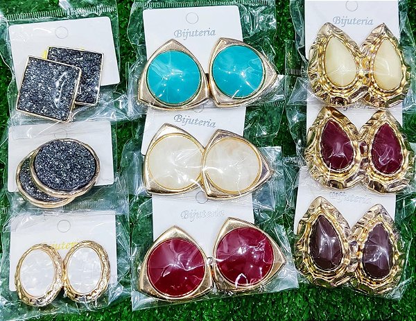 Brinco Pedras Bijuteria BC-P