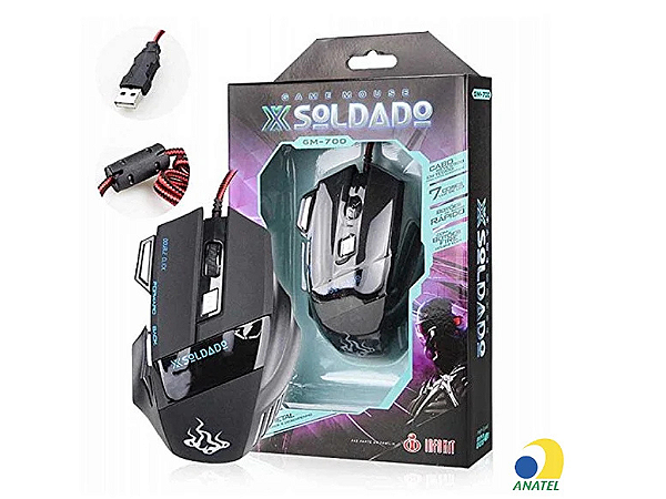 Mouse Gamer Soldado - 3000dpi Mod GM-700