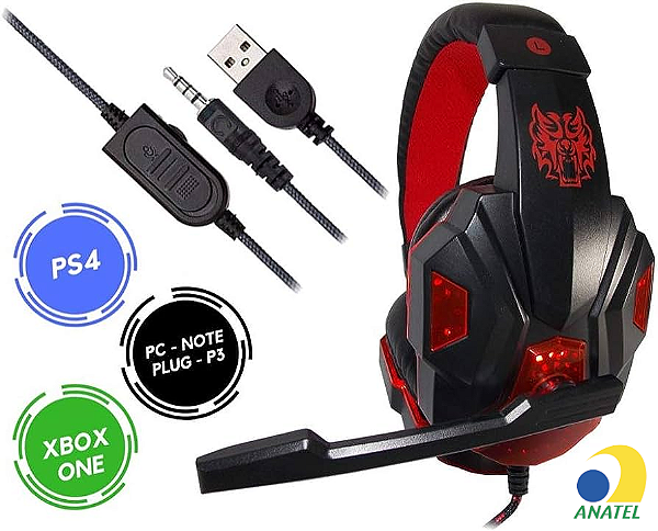 Headphone Gamer Com Iluminação Exbom Hf-G390P4
